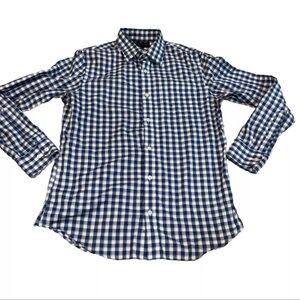 Banana Republic Mens Soft Wash Shirt Size Medium Long Sleeve Blue white Plaid